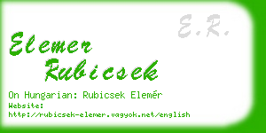 elemer rubicsek business card